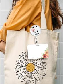 Customed Badge Reels With Metal Belt Clip, Personalized Last Name A-Z Initial Badge Scroll With Name,Retractable ID Badge Holder | Holder Reel For Hanging Name Tags,ID Card,Key Cards,Keychain,ID Business Card Holder,Badge Holder, ID Card Holder | Perfect Gift For Family, Friends, Colleagues, Couples, Girlfriends, Back To School,Creative Holiday Gift