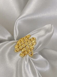 Geometryczny Filigranowy Pierścień 18K Złocony Biżuteria Damska Inspirowana Art Nouveau Codzienne Pierścienie Do Układania