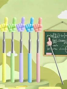 1 件伸缩指针手指阅读棒、教师用指挥棒阅读笔、黑板钢琴指南阅读笔、办公室学校绘图笔、适用于学习、办公室、教师、圣诞礼物、各种颜色、教师、教师用品、学校用品