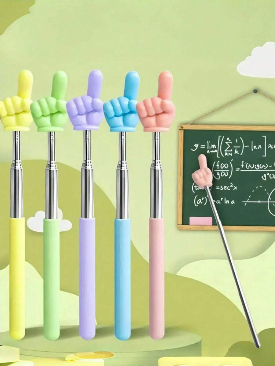 1 件伸缩指针手指阅读棒、教师用指挥棒阅读笔、黑板钢琴指南阅读笔、办公室学校绘图笔、适用于学习、办公室、教师、圣诞礼物、各种颜色、教师、教师用品、学校用品