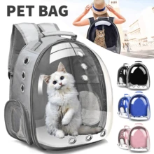 Portable & Breathable Space Capsule Pet Backpack | Comfortable For Cats And Small Dogs, Durable PVC Material, Zip Closure | Ideal For Outdoor Use, Travel Carrier - Grey - View 4