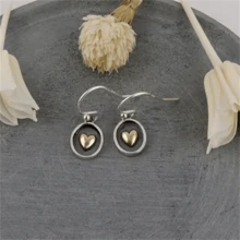1 par de brincos com pingente de flor e coração vintage boêmio, joia da moda, presente para mulheres, festa de casamento