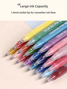 1pc Colorful Journaling Pen Set With 36/54 Color Options, Fine Tip Gel Pens For Art Students, Painting, DIY Planner, Coloring, Marking School Supplies,Back To School