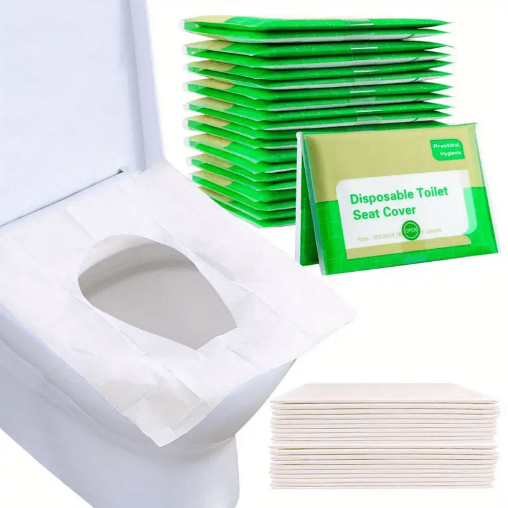 10/50 pezzi Coprisedili usa e getta per WC, in tessuto non tessuto morbido, accessori da bagno lavabili adatti per viaggi, aerei, hotel, bagni pubblici, viaggi in macchina, campeggio. Protezione igienica, carta usa e getta di alta qualità, confezione comoda - senza bisogno di alimentazione, accessori per il bagno, forniture per campeggio e escursionismo