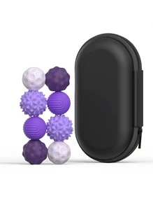 4/8 Piece Magnetic Sensory Stress Ball Set - Silicone Grip Strengthener Toy, Hand And Finger Exerciser With Assorted Patterns - Hand Exercise Tool For Teens And Adults, Finger Strengthening Textured Grip Silicone Construction - Grip Strengthener For Men And Boys, Grip Strengthener For Finger Exercise Games: Travel Essentials, Airplane Activities,