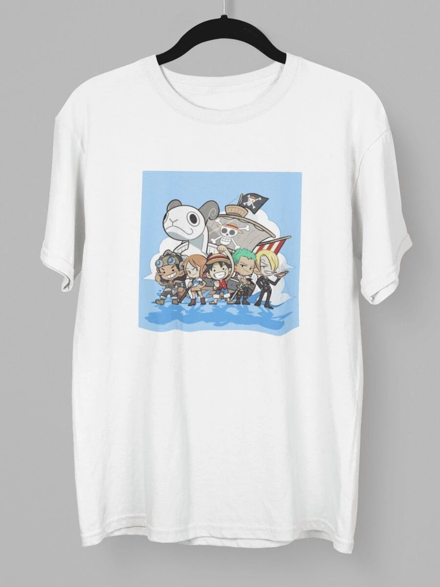 ONE PIECE Camiseta Unisex Anime - Blanco - Ver 1