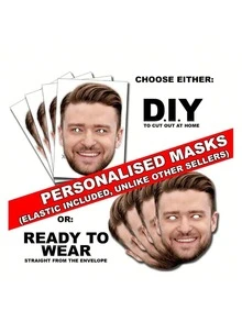 1/3/6 Pcs Personalized Photo Face Masks - DIY Or Ready-Made - Customized Set, Suitable For Singles Party, Birthday Party, Masquerade, Classroom Decor/Back To School/Party Decor, Fashionable Autumn Style, Kids Size, Customized Children Party Supplies - Multicolor - View 25