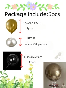 6pcs/Set Latex Pearl Balloon Set, Family Party Decor, Birthday, Proposal, Girls Gathering