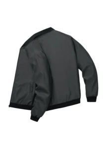 大码冬季户外运动休闲立领棒球夹克，纯色拉链厚外套，适合送给男朋友、丈夫、朋友、父亲节的礼物 - 灰色 - 查看 3