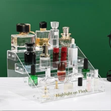 1 件可定制化妆品收纳架，5 层透明亚克力展示整理架，多用途收纳香水、口红、防晒霜和各种化妆品瓶，是送给女朋友、母亲、生日、情人节的理想定制礼物