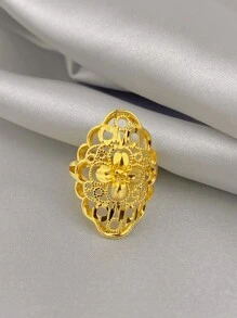 Geometryczny Filigranowy Pierścień 18K Złocony Biżuteria Damska Inspirowana Art Nouveau Codzienne Pierścienie Do Układania