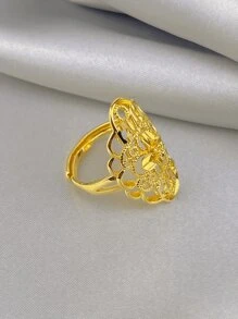 Geometryczny Filigranowy Pierścień 18K Złocony Biżuteria Damska Inspirowana Art Nouveau Codzienne Pierścienie Do Układania