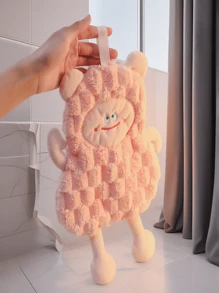 1/2 Stück Badezimmer Handtücher zum Aufhängen, super dick, süßes Cartoon Quadrat Design, saugfähige Haushalts-Handtücher, verdickte schnell trocknende Handtücher, Badezimmer Hand- und Gesichtshandtücher, niedliches quadratisches super saugfähiges und schnell trocknendes Design