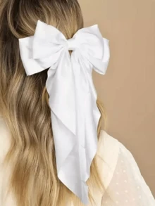 4件套女士发夹，黑色蝴蝶结、白色蝴蝶结、深绿色蝴蝶结、亮红色蝴蝶结，丝带蝴蝶结，丝带蝴蝶结发夹，派对发饰，时尚百搭，适合母亲节、日常派对、新年、节日、生日等场合。 - 彩色 - 查看 6