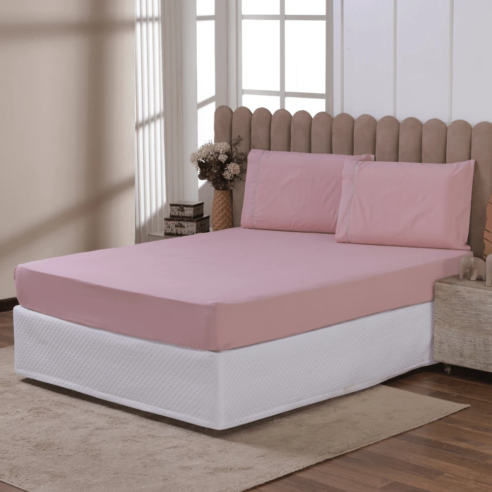Sheet Sets with Pillowcases - 乾枯玫瑰色 - 查看 1