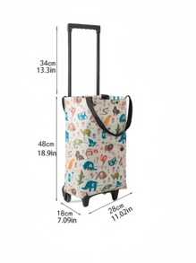 Compact Foldable Rolling Shopping Cart With Wheels, Portable Grocery Bag, Waterproof Wheeled Shopping Tote, Folding Stair Climbing Push Cart, Travel Bag, Outdoor Camping Use, Picnic, Package Delivery, Home Organizer, Made Of Thick Waterproof Oxford Cloth