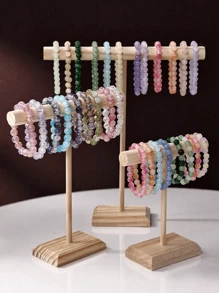 1 pièce Support à bijoux, Organisateur de bijoux, Tour d'affichage de bracelet et de montre en bois pour bijoux, Support de rangement pour bracelets, chouchous, colliers