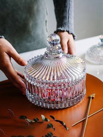 Glas Jurte Glas, Süßigkeitenwürfel Glas, Kosmetikaufbewahrung, Kristall Dekorations Glas, Schmuckaufbewahrung Glas für Frauen Aufbewahrungsorganisation, Reiseaccessoires, Schulanfang Schlafsaalaufbewahrung