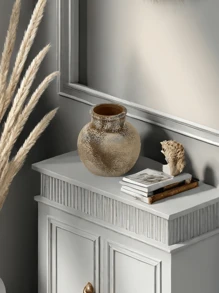 1 pezzo Vaso cinese in marmo a bocca larga, adatto per soggiorno, ingresso, scrivania, tavolo da pranzo, ornamento per più ambienti, arreggiamento di fiori