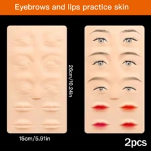 JC TATTOO 1/3/5pcs Tattoo Full Face Three Lips Five Pairs Silicone Mouth Practice Skin Faux Skin Makeup Silicone Learning Fake Skin Tattoo Beginner Practice Skin Suitable For Tattoo Beginners And Tattoo Artists. - Khaki - View 28