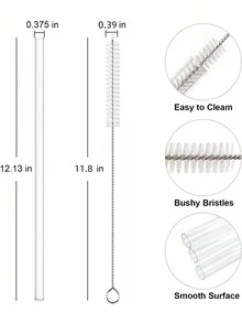 10 件替换吸管适用于史丹利 40 盎司 30 盎司杯，可重复使用吸管，带清洁刷，塑料