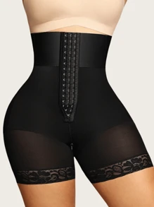 1 PC Women Butt Lifting Shapewear Body Shaper, Tummy Control Panties With Hook Zipper Closure, Black Leggings, Suitable For Various Occasions