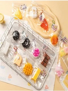 12 Pieces Of Food Kneading Bag PVC Pendant Decompression Toys, Each Individually Packaged, With A Wide Variety Of Different Foods, Can Release Suppressed Emotions Through Squeezing.