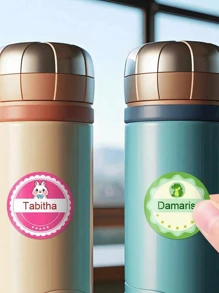 30-1000 pezzi Etichette adesive personalizzate con nome, dimensioni 3cm/4cm/5cm/6cm/7cm/8cm, impermeabili e adesive, ideali per etichettare e organizzare oggetti personali, accessori da viaggio e attrezzature da esterno, etichette personalizzate con disegni colorati per una facile identificazione