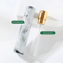 1pc 10ML Marble-Textured Perfume Portioning Bottles, Rotating Cosmetic Oral Spray Bottles, Glass Perfume Empty Bottles - Multicolor - View 4