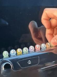 6pcs Colorful Glowing Carbon Fiber Ball Mini Decorations, Suitable For Rearview Mirror, Dashboard And Car Interior Decor - Multicolor - View 9