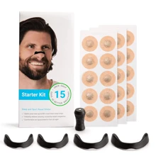 30 piezas/60 piezas Dilatador de nariz magnético negro, diseño magnético resistente, clip nasal ergonómico, sin presión y cómodo, doble refuerzo de la adsorción magnética y el clip nasal, liviano y portátil, reutilizable, ajuste flexible, alivia efectivamente la congestión nasal, mejora la suavidad de la respiración, adecuado para deportes y ejercicios