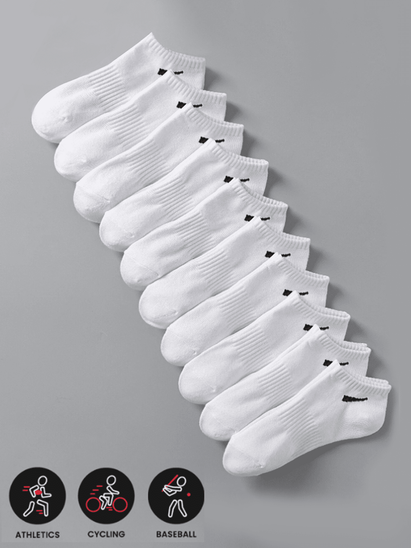 5 أو 10 أزواج من الجوارب القصيرة موحد اللون اللون...