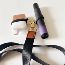 2Sets/Pack, Necklace Lanyard With 3pcs Different Silicone Rings Fits For Most Of Pen Devices, Anti Lost Lanyard With Elastic Holder