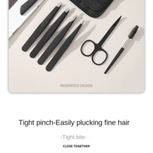 专业不锈钢眉毛镊子和睫毛镊子套装，眉毛脱毛，面部脱毛工具，家用 - 彩色 - 查看 5