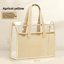 Portable Waterproof Transparent File Organizer Bag – A4 Size Multi-Color Document Tote For Office & School Supplies,Back To School,School Supplies