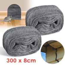 3m Roll Steel Wool Mice Hardware Cloth - 0000 Coarse Wire Wool Gaps Blocker, Hole DIY Fill Fabric Kit Can Stop Rats, Insect, Pest - Grey - View 2