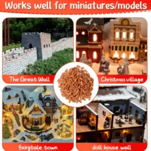 100/200pcs Mini Building Blocks Bricks, Miniature Architecture Scene Micro Bricks, Red Micro Building Blocks Wall, Realistic Fake Bricks, Mini Bricks, Mini Garden Decor, For Miniature Building Scenes, & Christmas Gifts - Multicolor - View 8