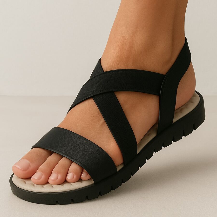 Women's Sandal Papete Orthopedic Anatomical Massaging Ultra Comfort Light And Soft - màu đen - Xem 1