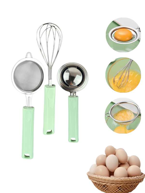1/3 Piecesbaking Tools, Kitchen Small Tools, Multi-Functional Strainer Spoon, Stainless Steel Strainer Spoon Flour Sifter, Household Kitchen Fine Mesh Strainer, Soy Milk Strainer, Egg Beater, Stainless Steel Egg Beater, Manual, Baby Food Mixer Strainer, Egg White Separator. Cuisine,Maison,Ustensiles De Cuisine