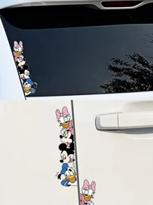 Disney Disney Mickey And Minnie Fun Wall Stickers, Window Decoration, Room Wall Decoration, Suitable For Entrance Door, Bathroom, Kitchen Creative Stickers, Theme Party Supplies, Best Gift For Family Members, Home Office Decoration