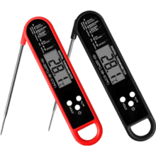 Folding Probe Digital Food Thermometer, Kitchen Smart Electronic Temperature Gauge For Cooking, Meat, BBQ, 304 Stainless Steel, Temp Range -50~300°C, Accuracy ±0.8°C, Response Time 2-3s, Uses CR2032 Battery