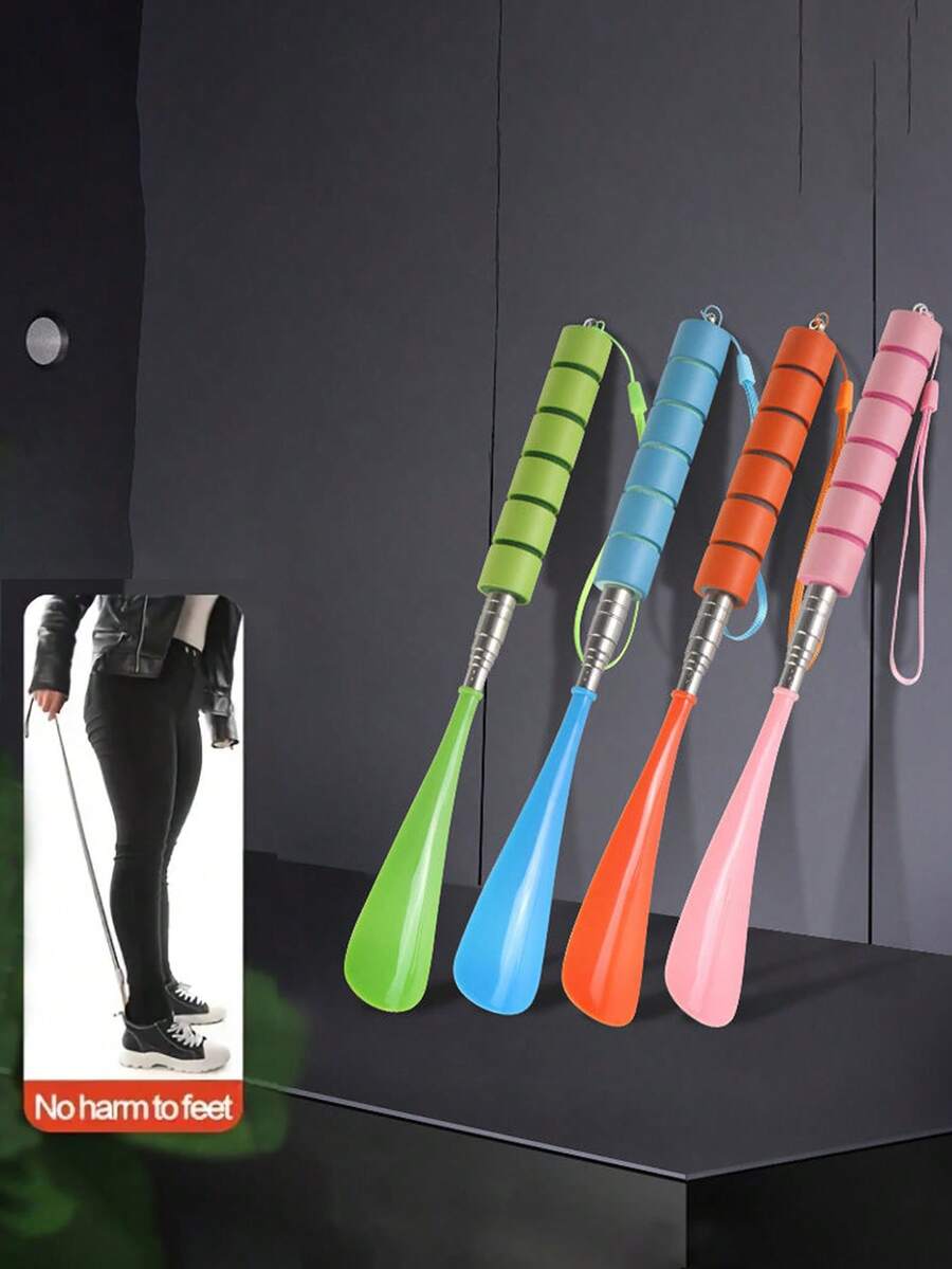 1件装可调节鞋拔器家用长柄鞋拔器鞋垫不锈钢可调节伸缩鞋拔器