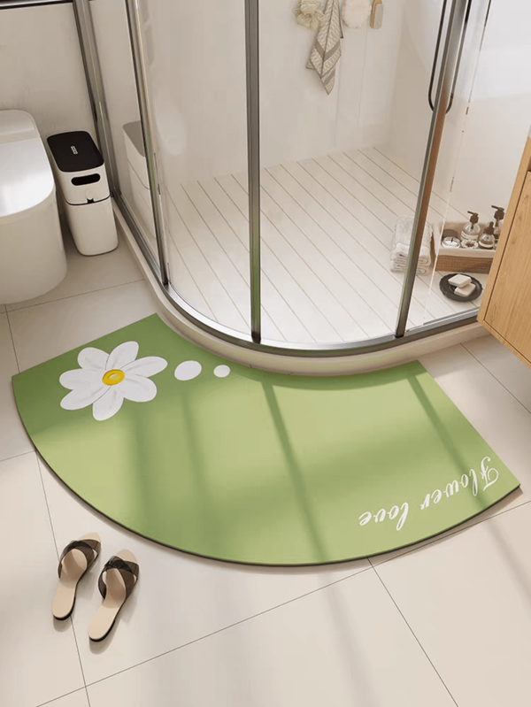 1 pezzo Delicato tappetino da bagno in diatomite con motivo floreale, visivamente accattivante e realistico, adatto per cucina, bagno, lavanderia, impermeabile, asciugatura rapida
