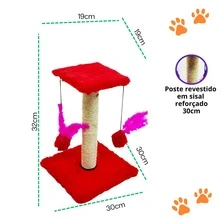 Scratching Post With Double Sisal Cat Toy - Rojo - Ver 4