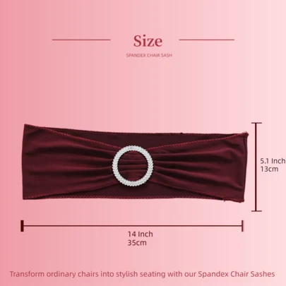 Chair Back Decorative Bow Tie Strap, Spandex Chair Belt Elastic Chair Bow Tie With Buckle Slider, Suitable For Wedding Party Banquet Decoration, Spandex Chair Sash  Chair Covers For Parties, Banquets, And Special Events