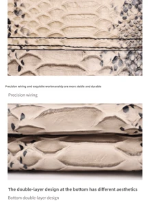 Schlangenhaut Muster Marke 2025 Neue Damen Clutch Tasche, einzigartiges Design Mode Umhängetasche, kontrastfarbige Sommer Handtasche, leichte Outdoor-Shopping Kleine Quadratische Tasche mit Mehrfach-Fächern