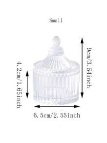 A Glass Yurt Jar, Candy Cube Jar, Cosmetic Storage, Crystal Decorative Jar, Trinket Storage JarFor Women Storage Organizer Travel Essentials Back To School Dormitory Storage