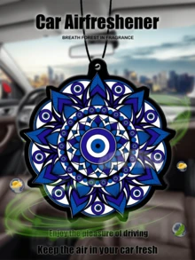 幸运恶魔之眼和瑜伽，升华能量设计，汽车空气清新剂和后视镜装饰 - 持久香味，为车内带来清新宜人的氛围，送给朋友的有趣礼物