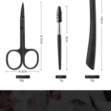 专业不锈钢眉毛镊子和睫毛镊子套装，眉毛脱毛，面部脱毛工具，家用 - 彩色 - 查看 4