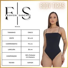 Kit 3 Women's Suplex Bodysuit With Thin Straps Premium Straps Summer Fashion - WHITE NUDE BROWN - View 5